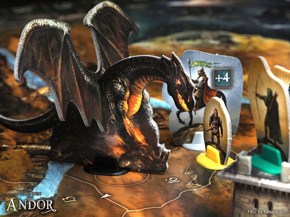 Kosmos 683122 Legends of Andor - Big Box, gra podstawowa (Kennerspiel des Jahres 2013) i dodatkowe rozszerzenia, klasyczna fantasy, kooperacyjna gra planszowa fantasy, wiek 10+