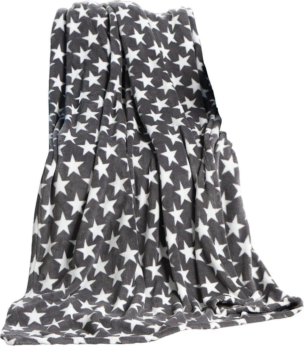 Puszysty koc Celinatex 150 x 200 cm Bordeaux koc sofa sofa miękki koc gwiazdki Polar z mikrofibry Oeko-Tex Moonlight Łóżka i narzuty Besuche den CelinaTex-Store Szare gwiazdki 150 x 200 cm