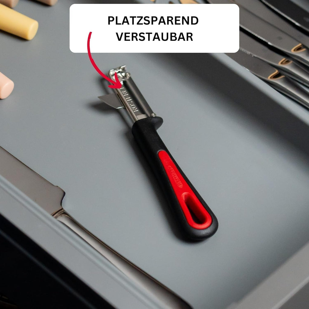 Westmark 29092270 Sparschäler Gallant, Pp/Tpe/Edelstahl, Schwarz / Rot, 16,5 X 3,7 X 2 Cm Peeler Naty Shop