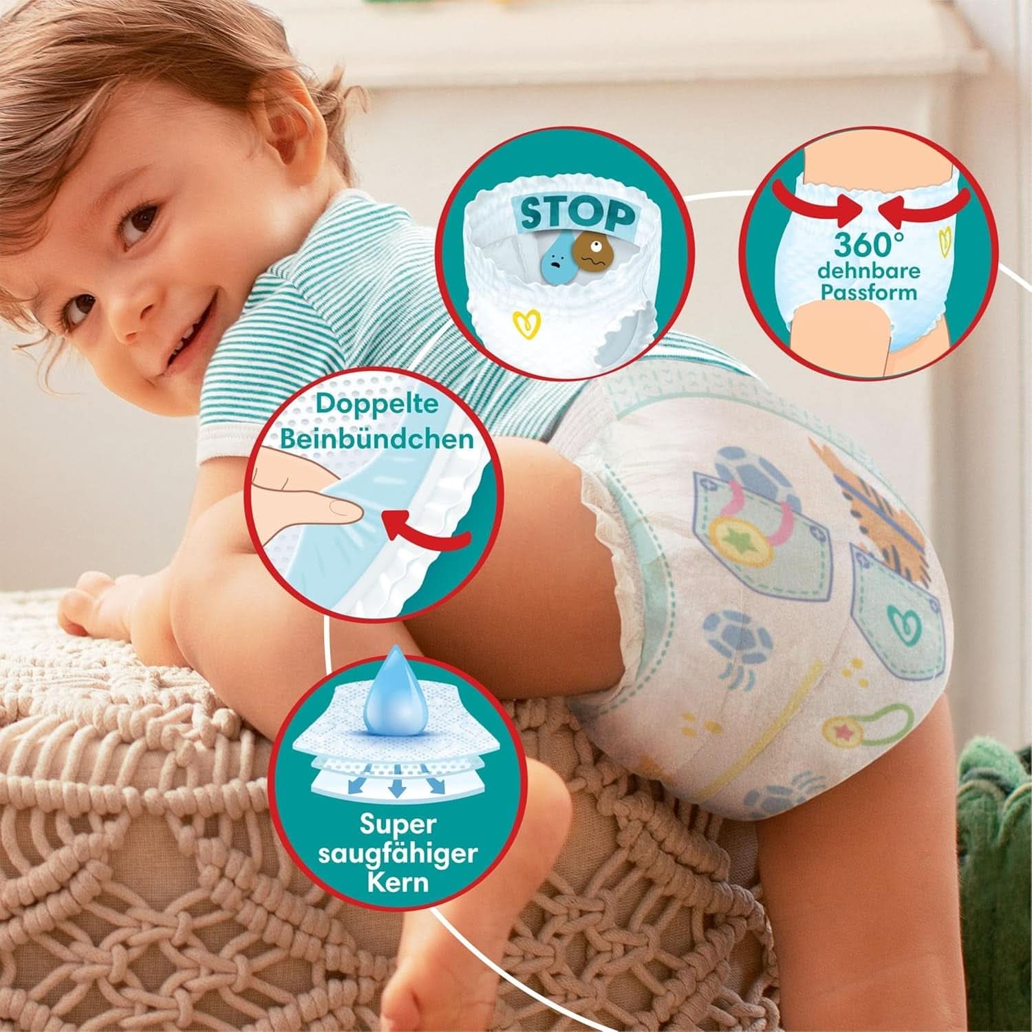 Pampers Windeln Pants Größe 5 Baby-Dry, 160 Windeln, 12Kg-17Kg, 360° Fit Hilft, Auslaufen Zu Verhindern Mama si Copilul Naty Shop