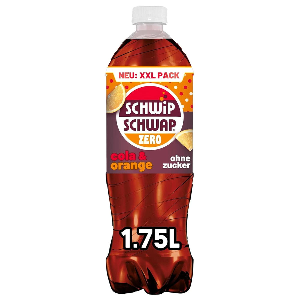 SCHWIPSCHWAP ZERO - XXL PACK - Napój bezalkoholowy cola z kofeiną i pomarańczami, zestaw 6 x 1,75 litra Naty Shop