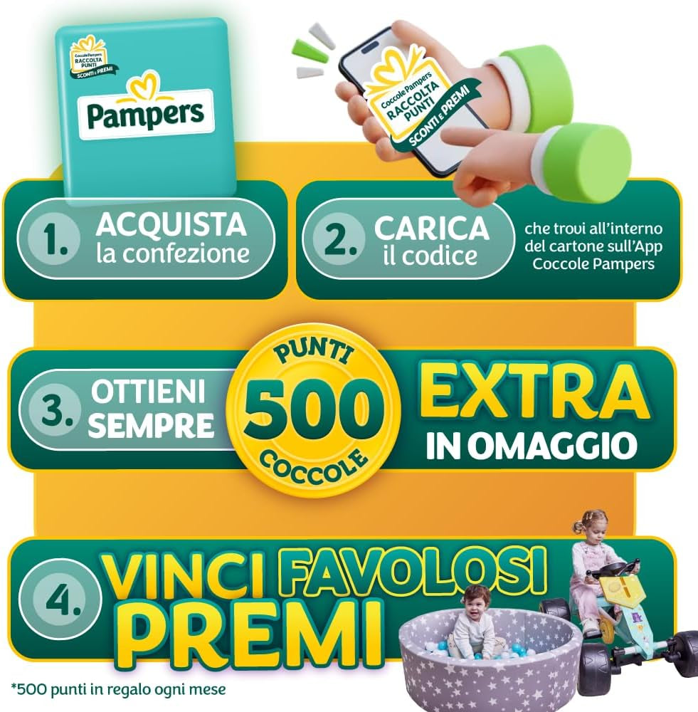 Pampers Baby Dry XL Rozmiar 6 (15-30kg), 111 pieluch + 500 darmowych dodatkowych punktów przytulania