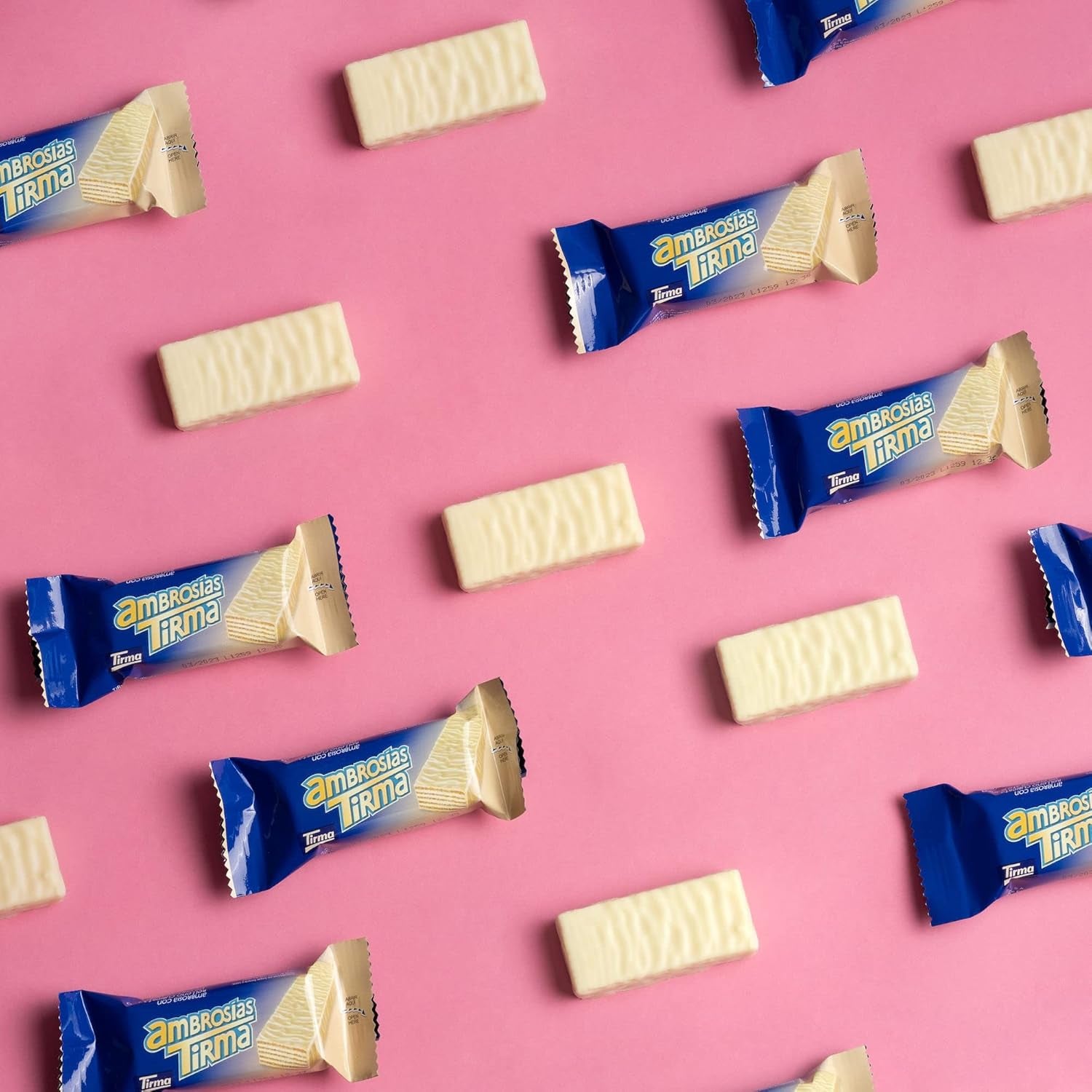 Tirma Mini Wafle z białą czekoladą | (16 jednostek x 13,5 g), 216 g | Delikatne kremowe nadzienie | Bez GMO | Odpowiedni dla wegetarian | Pakowane pojedynczo | Pakowane przekąski