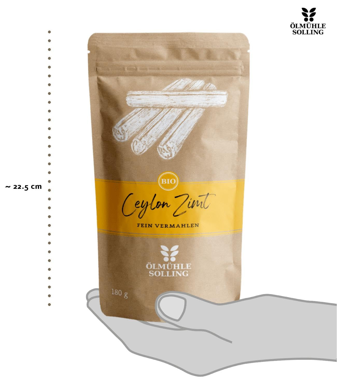 - BIO Ceylon Zimt | Ceylon Zimtpulver aus kontrolliert biologischem Anbau | Zimtpulver fein vermahlen aus ganzen Zimtstangen. Idealny do musli, Milchreis, Gebäck uvm. | Zawartość: 180 g