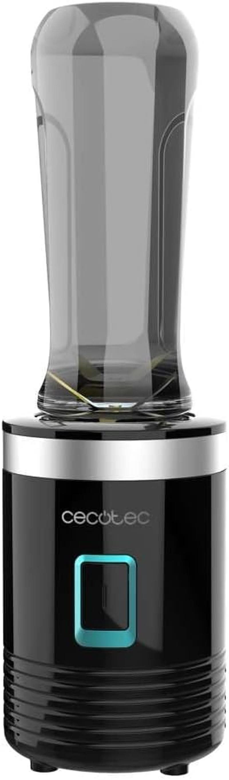 Cecotec Tragbarer Einzelmikser stojący Power Titanium 300 Easygo. 350W, Zerkleinert Eis, 4 Klingen Mit Schwarzer Titanbeschichtung, Inklusive 2 Kühlröhren, 2 Tragbaren Bechern Und 2 Deckeln Matka i dziecko Naty Shop