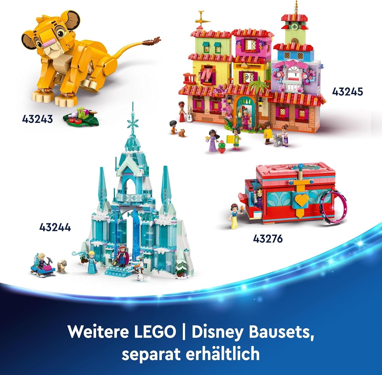 LEGO ǀ Disney Frozen Elsas Winterpalast, BAU- und Spielset für Kinder mit Modell-Palast und Minifiguren ELSA und Anna, Geschenk für Mädchen, Jungen und Filmfans ab 6 Jahren 43244