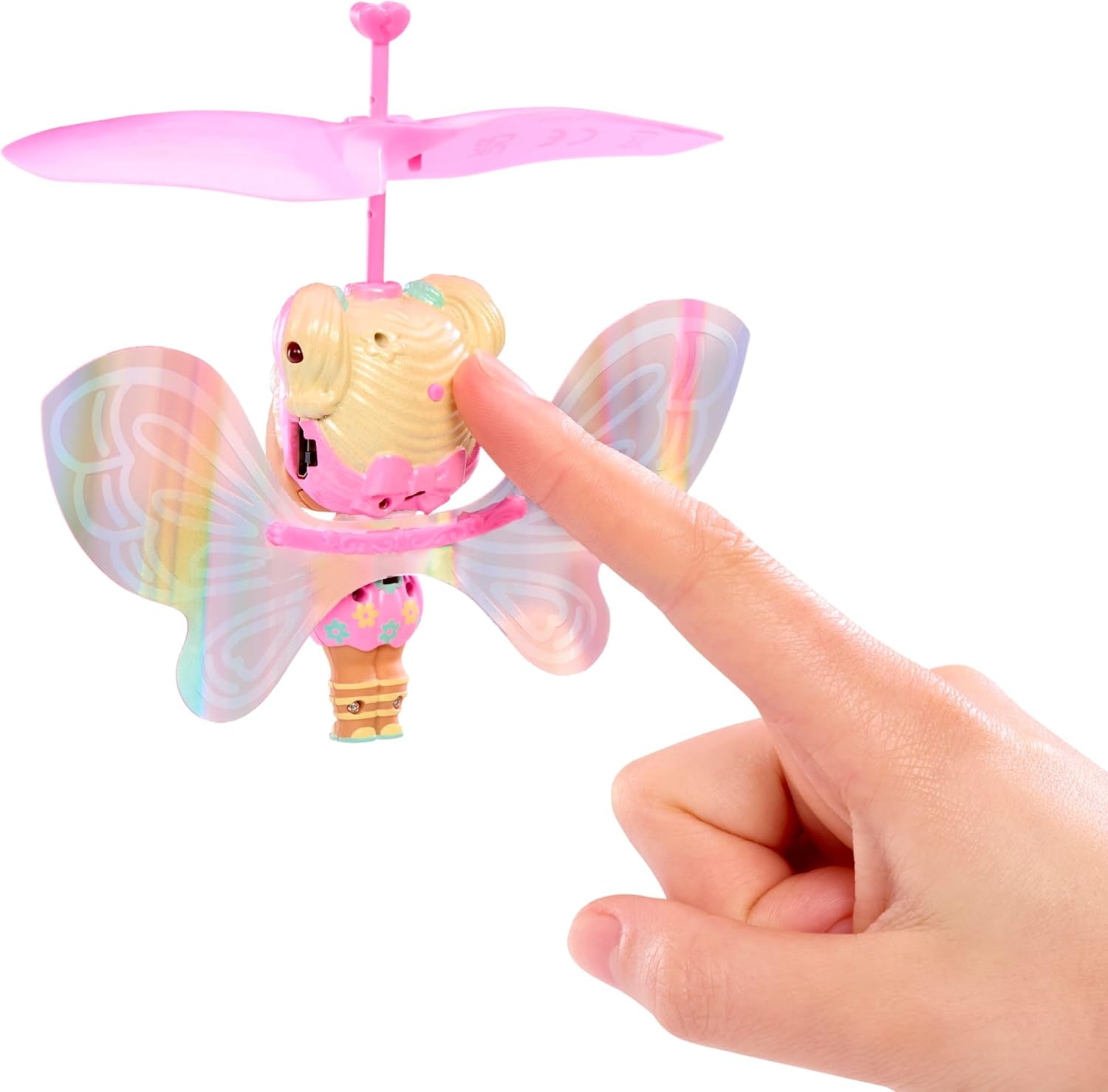 LOL Surprise! Magic Flyers Fairies Tots - Flower Child - Include 1 păpușă și 1 baghetă magică, într-un pachet în formă de floare, 2 de colecționat, Rose