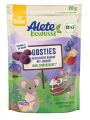 Alete Bewusst Obsties, Jagoda i Banan z Jogurtem, Od 3 roku życia, organiczne liofilizowane chipsy owocowe, 20 gramów Matka i Dziecko Naty Shop