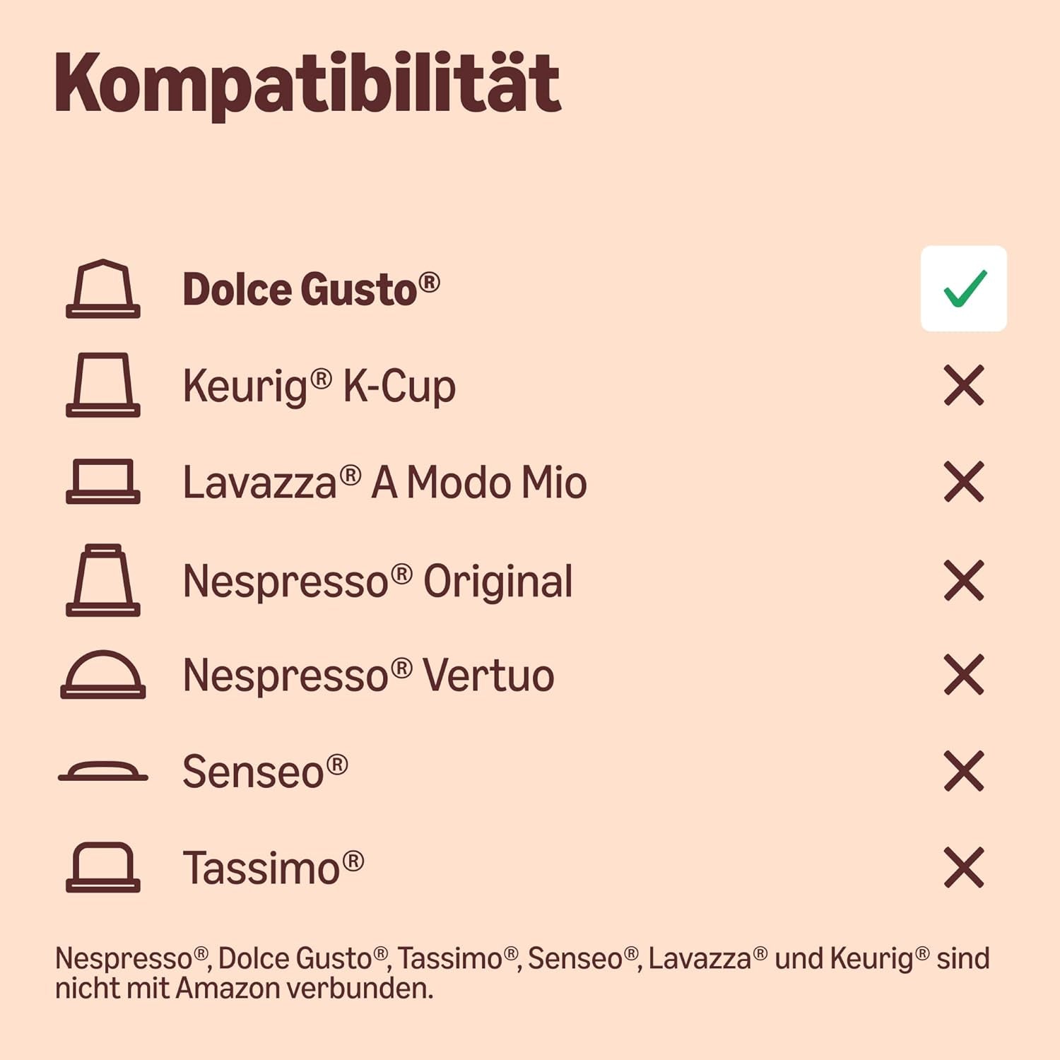 by Amazon Cafe au Lait Dolce Gusto kompatible Kaffeekapseln, 48 Kapseln (3 Packungen mit je 16 Stück)