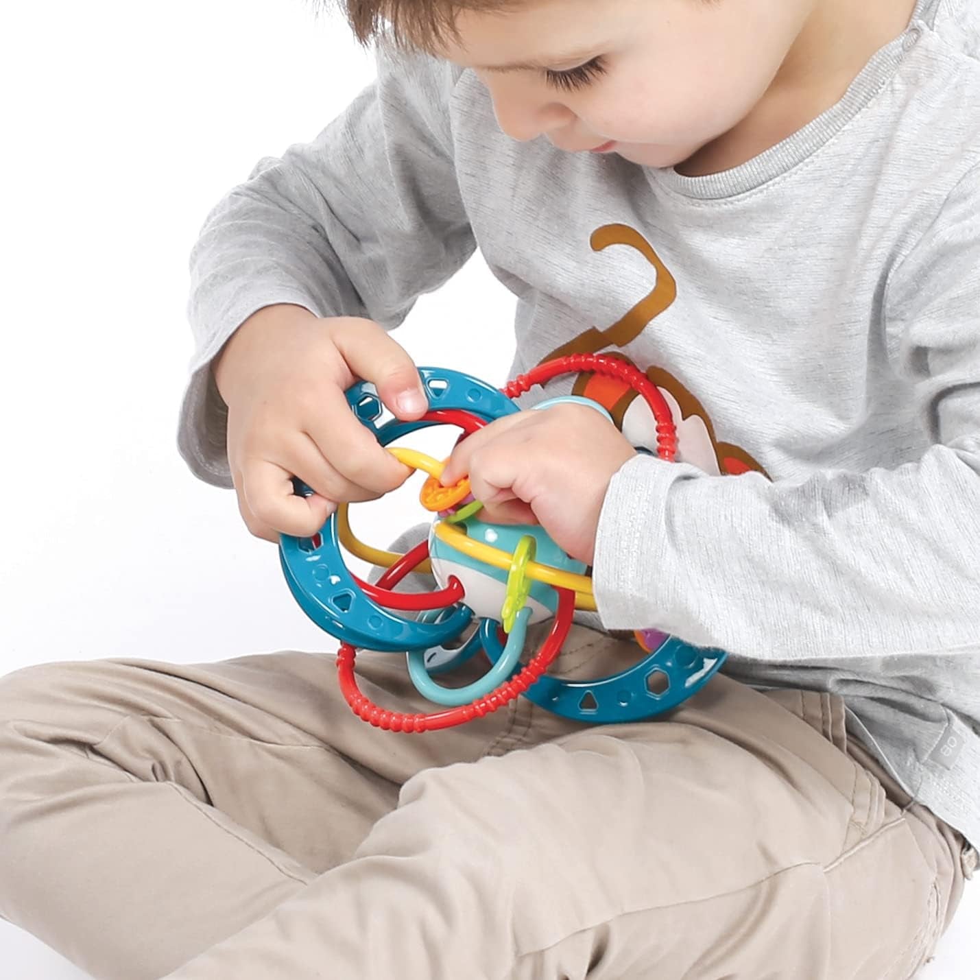 LUDI - Clopoțel Planet - Jucărie pentru copii - De la 3 luni - Culori vibrante, texturi diferite și formă originală - Promovează abilitățile motorii fine și dexteritatea Jucarii Bebe Naty Shop