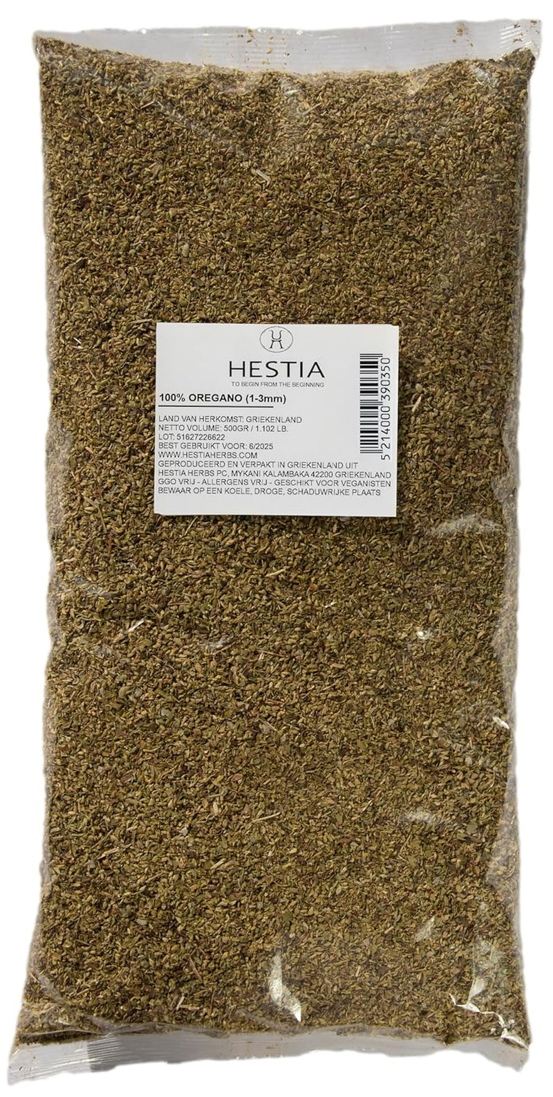 Hestia Herbs Griechischer getrechtenter Oregano 500 g, Allergenfrei – Vegan – GVO-frei