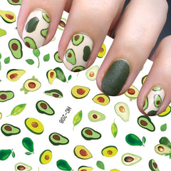 12 Blatt Nagelsticker Süß Kinder Nagelaufkleber Selbstklebend Weihnachtsblumen Blätter Tiere Pflanzen Früchte Nail Art Sticker Dekoration Nageldesign Zubehör