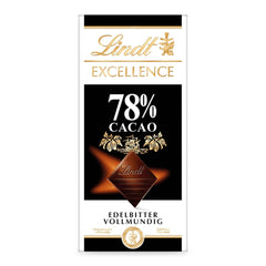 Lindt Excellence 78-procentowy batonik kakaowy - Intensywność kakaowa Trwałość Wegański batonik 100g Idealny prezent