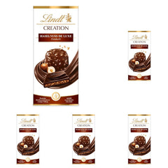 Lindt Creation Hazelnut De Luxe Bar - Ciemna czekolada z chrupiącymi orzechami laskowymi w kremowym nadzieniu