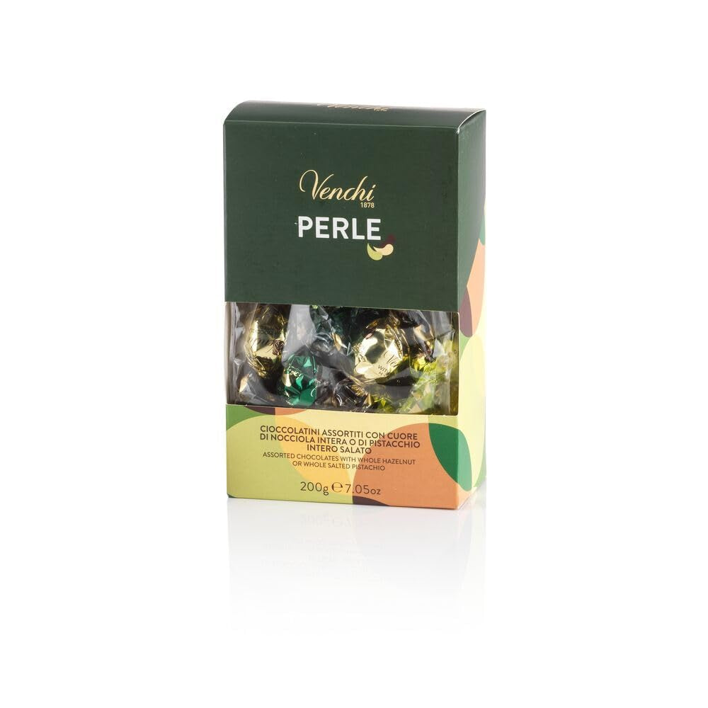 Venchi, Colecția Dolci Italiani - Cutie cadou cu ciocolată asortată, 200 grame Bomboane de Ciocolata Naty Shop Bomboane de ciocolată cu perle
