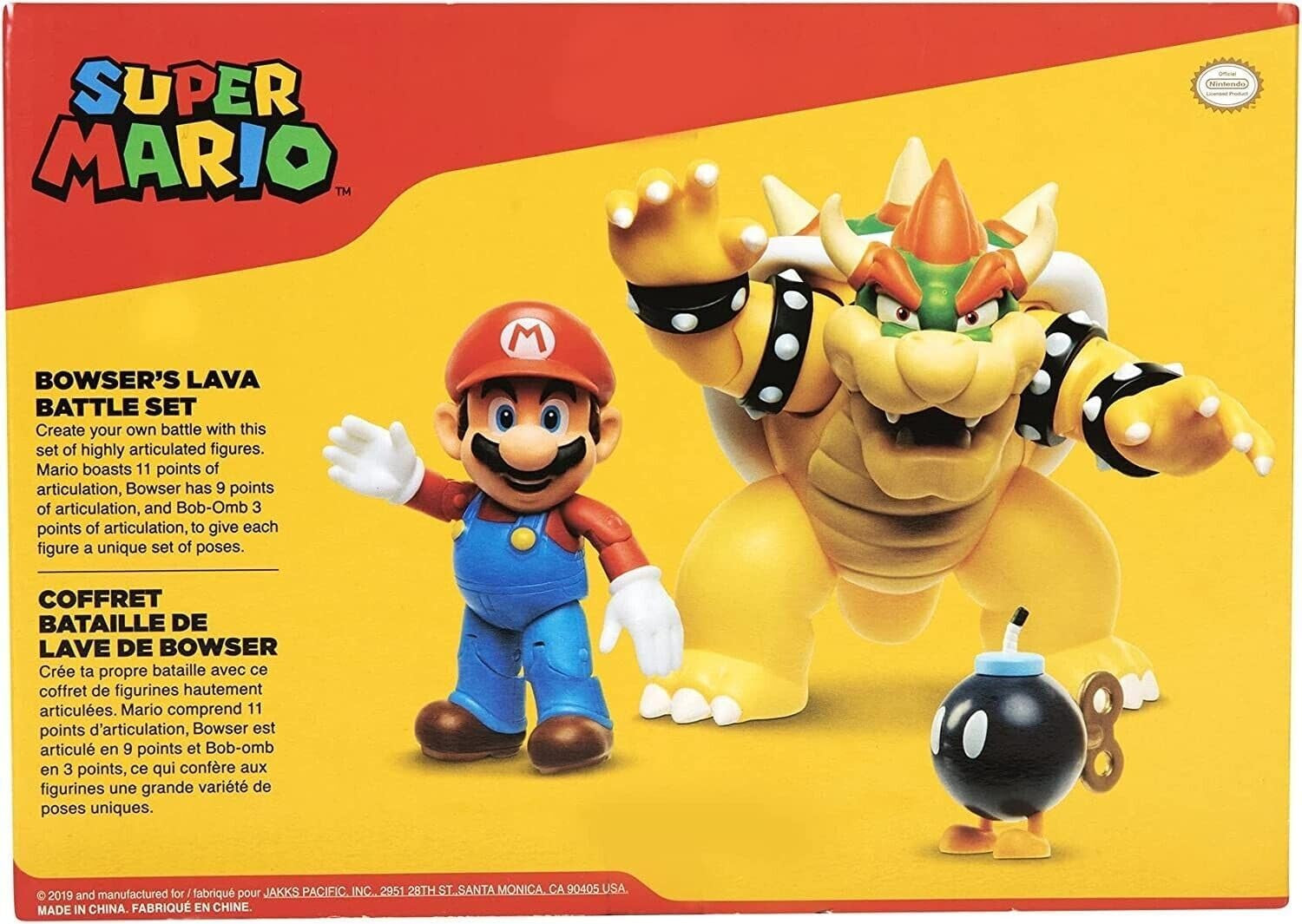 Nintendo Super Mario Bowser 18 cm vs. Zestaw figurek Mario (fala 1) Figurki Naty Shop
