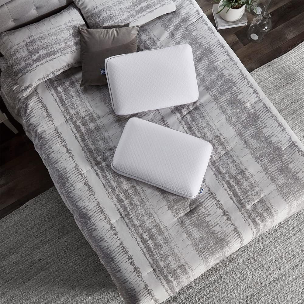 Pernă Sealy Essentials din spumă cu memorie, standard, albă, 2 bucăți Perne standard Naty Shop