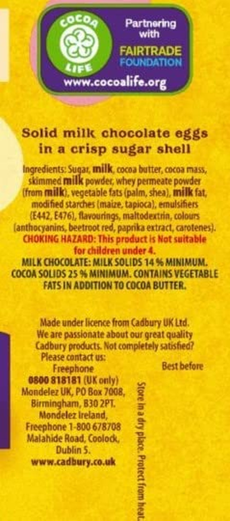 Solidna torebka małych czekoladowych jajek (80g) w chrupiącej formie z cukrem (Formy Wielkanocne)