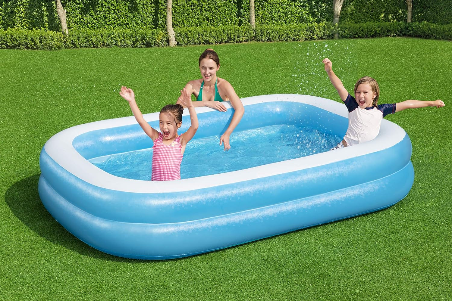 Piscină Bestway Family, piscină dreptunghiulară pentru copii, ușor de asamblat, culoare, 262 x 175 x 51 cm