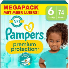 Pampers Premium Protection Rozmiar 6, 74 pieluszki, 13kg+, nr 1 dla komfortu i ochrony wrażliwej skóry