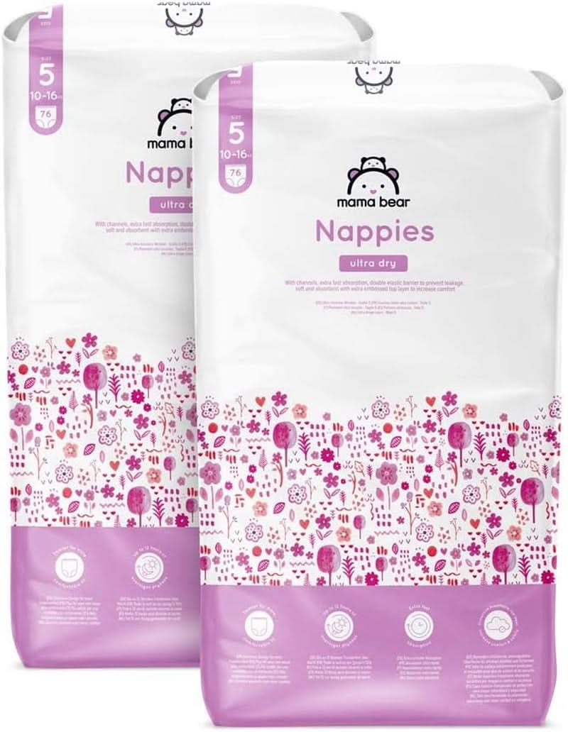 Scutece Mama Bear Ultra Dry, diverse marimi si cantitati Mama si Copilul Naty Shop 5 (10-16 Kg) Pachet lunar