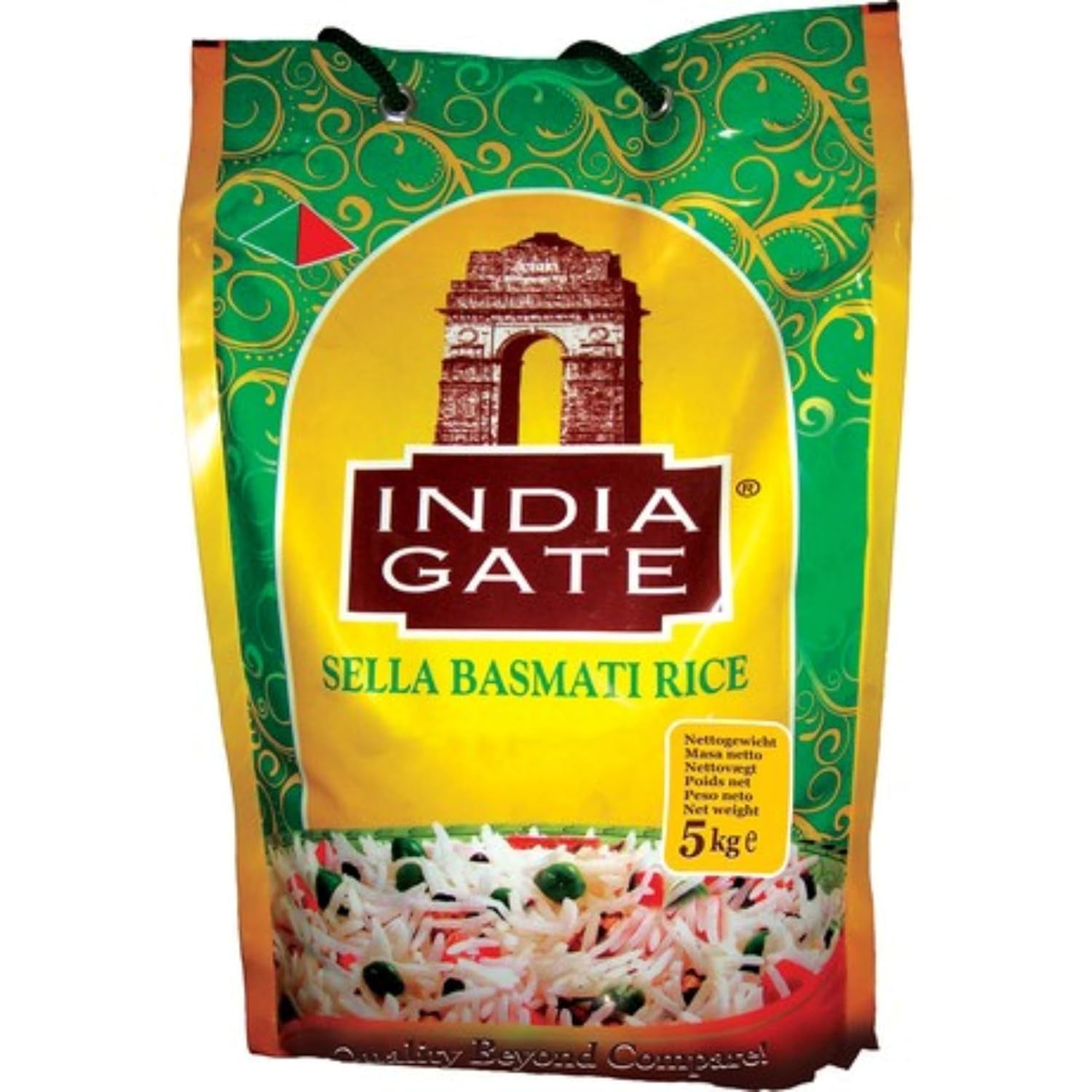 INDIA GATE Premium Basmati Rice – Długoziarnisty drobnoziarnisty, aromatyczny ryż z Indii, drobnoziarnisty długoziarnisty (1 x 5 kg)