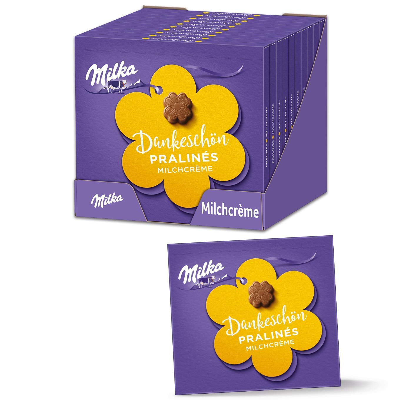 Praline Milka Little Thanks – Alpejska czekolada mleczna z delikatnym nadzieniem mlecznym – 12 x 44g