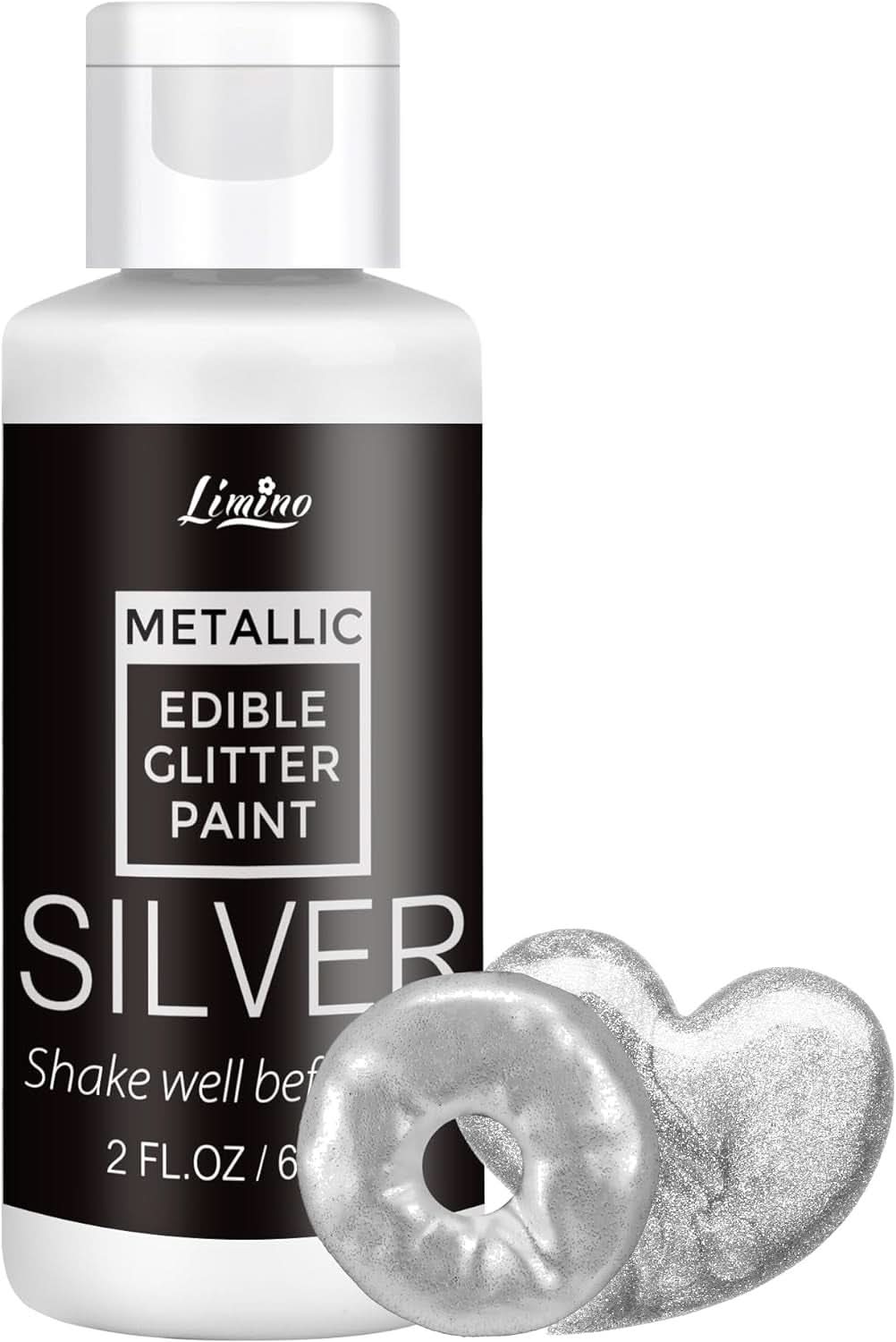 Glitter comestibil lichid, 60 ml Naty Shop Argintiu