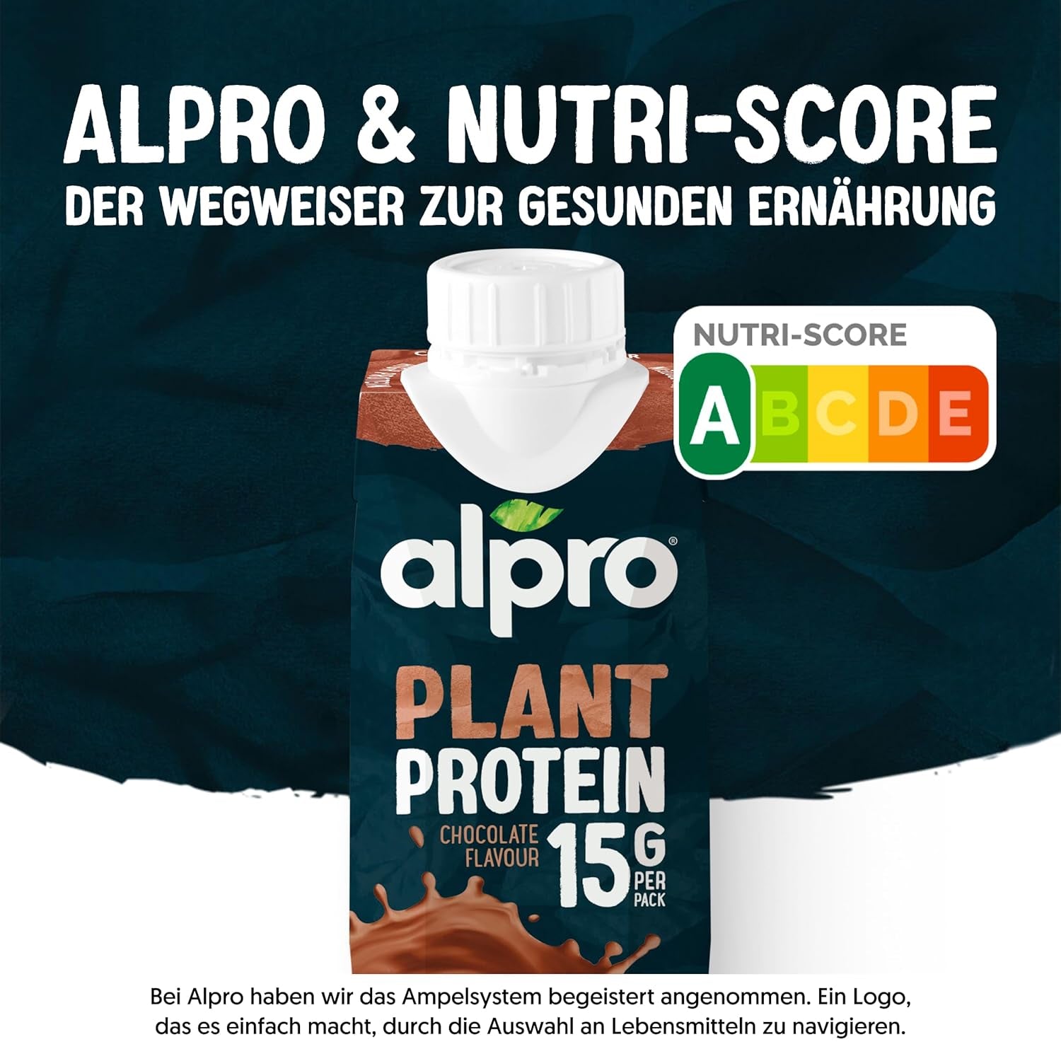 Alpro Proteindrink Schokoladengeschmack – Vegan und milchfrei – Ohne Süßstoffe – Von Natur aus lactosefrei – Reich an Balaststoffen, Calcium und Vitaminen – 15 x 250 ml – Haltbar