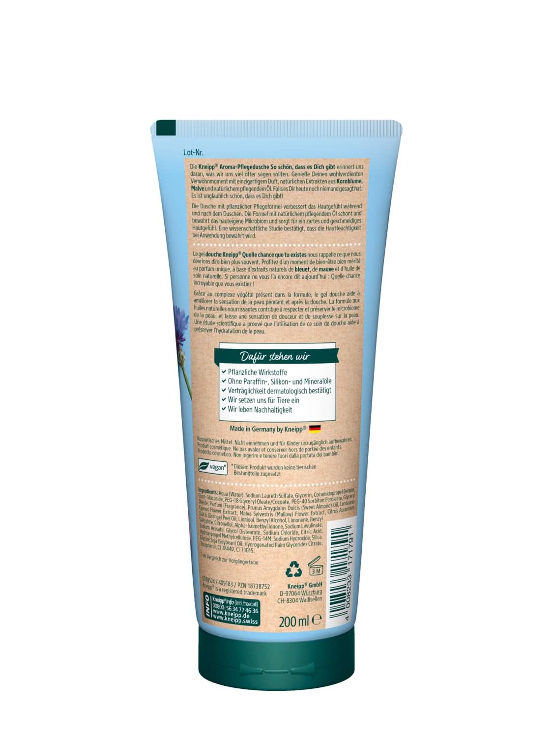 Kneipp Aroma, aromatyczny żel pod prysznic z naturalnymi ekstraktami z jagód, malwy i naturalnym olejkiem odżywczym, 200 ml Pod prysznic i do kąpieli Naty Shop