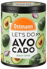 Ostmann Gewürze - Zróbmy Awokado | Gewürzsalz für Avocado, Guacamole lub Bowls | Crunchy Topping z Gewürzen, Kräutern i schwarzem Sesam | 70 g w koszu Metalldose
