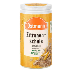 Ostmann Gewürze – Zitronenschale, gemahlene Schale für ein frisches Zitronen-Aroma, zum Backen oder Verfeinern von Soßen, Dressingi i desery, wegańskie, 35 g (Verpackungsdesign kann abweichen)