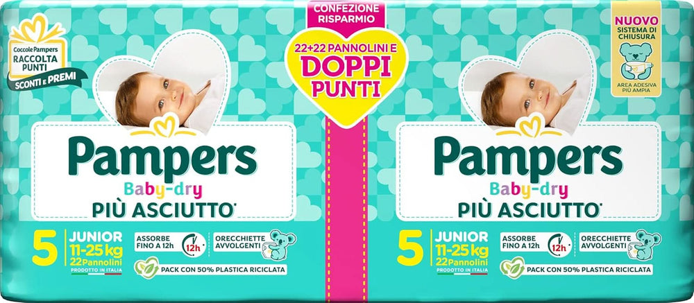 Pampers Baby Dry Junior, 176 pieluszek rozm. 5 (11-25 kg) Sklep dla mamy i dziecka Naty rozm. 5 (44 szt.)