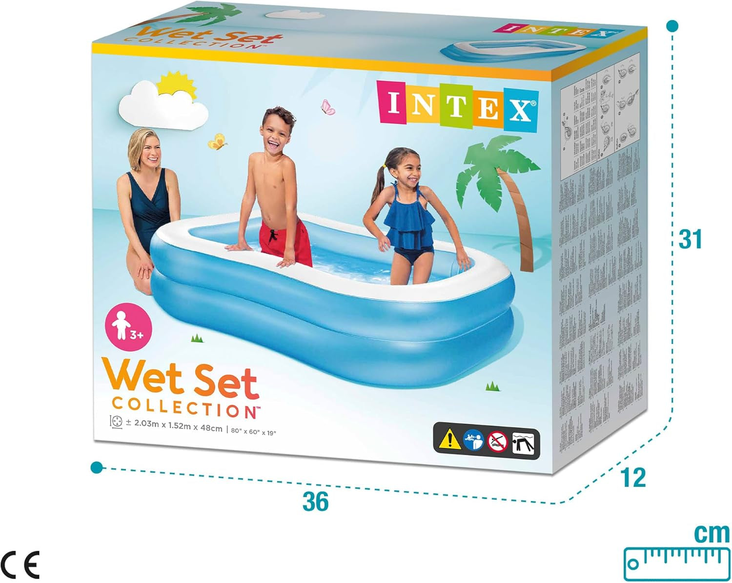 Basen rodzinny Intex Swim Center, nadmuchiwany, wymiary: 203 cm x 152 cm x 48 cm (57180NP)