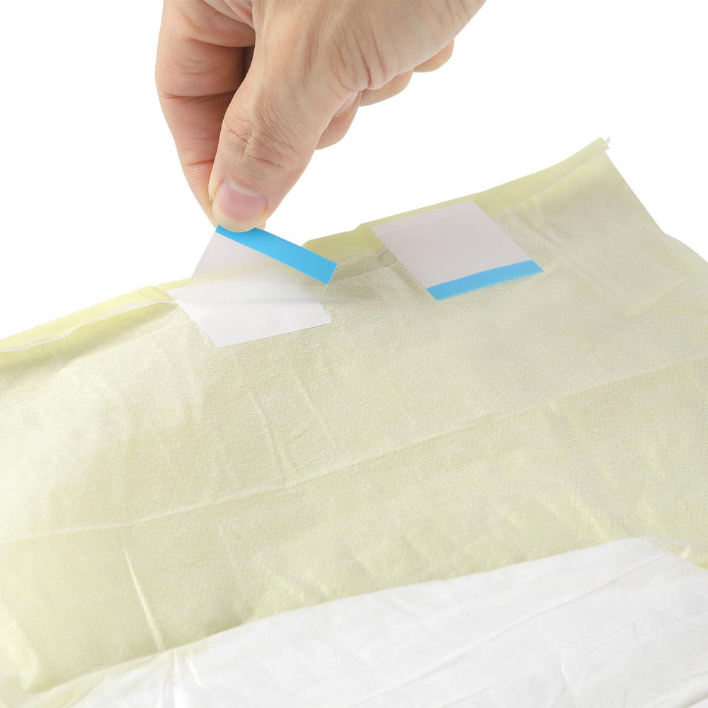 Pieluchy dla dorosłych CutiePlusU, 10 szt. Jednorazowych majtek na nietrzymanie moczu z pętelkami dla kobiet i mężczyzn, maksymalna chłonność przez noc - żółte (średni rozmiar 71-96 cm)