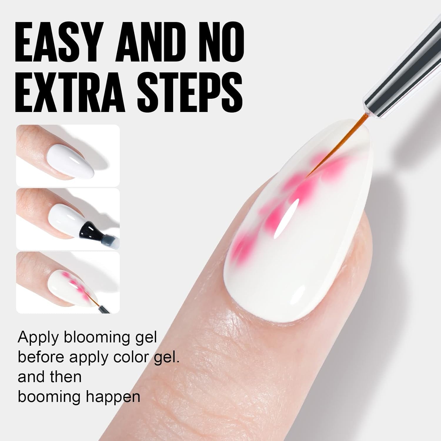 TOMICCA Clear Blooming Gel Nagellack, UV LED Spreading Nagellack Für Nageldesign, Marmor, Aquarell Blüten Nail Art Polish 8Ml