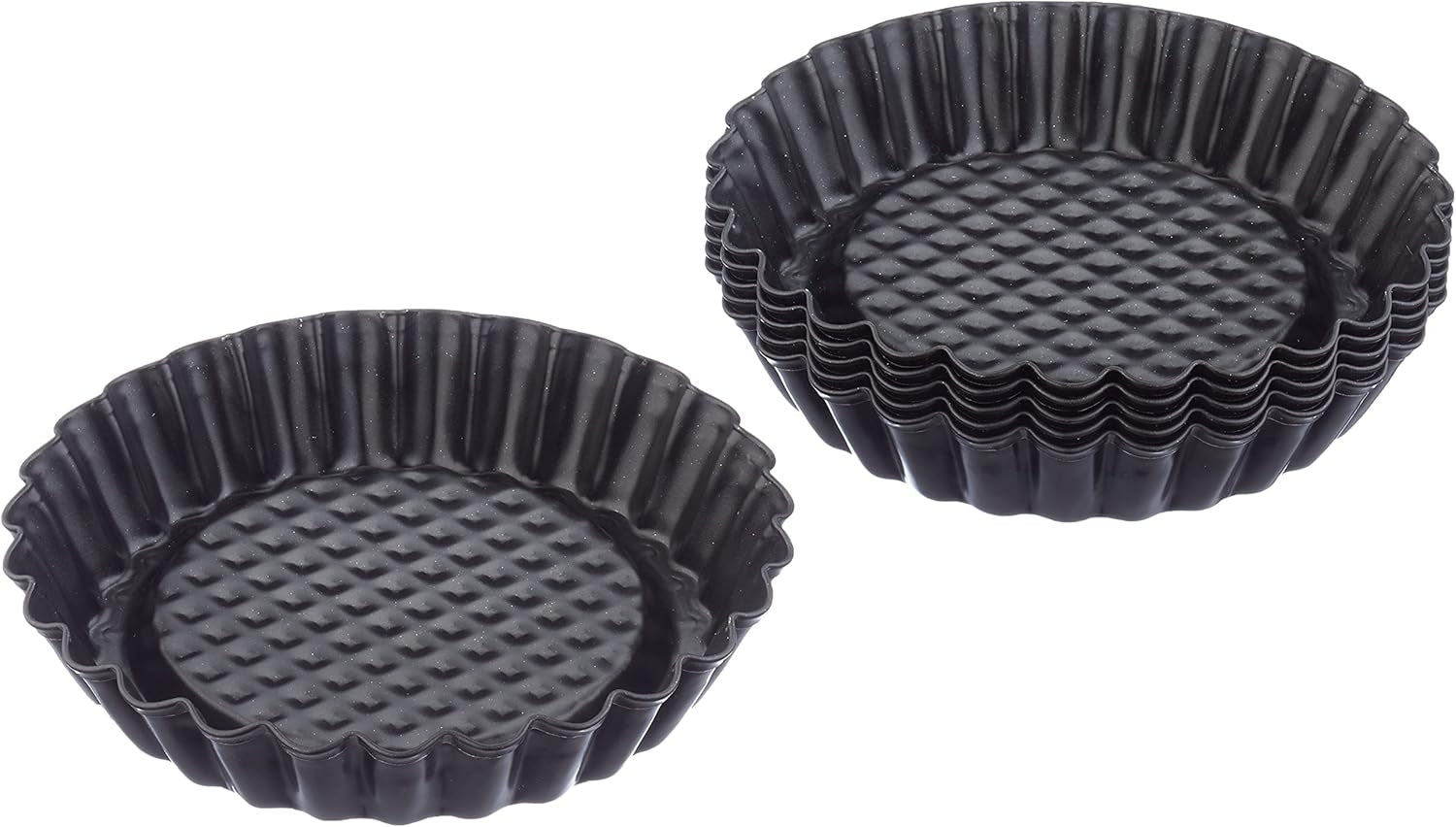 ORYGINALNY KAISER Classic Obstbodenform 28 Cm, Obstkuchenform, Gleichmäßige Bräunung & Classic Mini Torteletts 6 Stück, Tartelette Förmchen 10 Cm, Tarteform Klein, Tortelettförmchen Antihaftbeschichte Formy i blachy do pieczenia Naty Shop