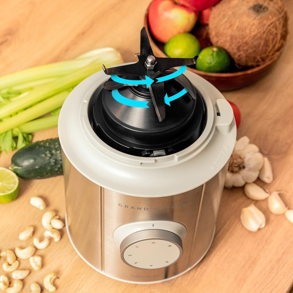 Mikser stojący Cecotec Grand Katana 2700MAX Total Destroy W. Maximalleistung 2700W, Gegenläufige Technologie, 8-Klingen-Messer Mit Schwarzer Titanbeschichtung, Thermoresistenter Krug 1,8L Matka i Dziecko Naty Shop