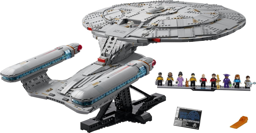 LEGO Icons Star Trek: U.S.S. Enterprise NCC-1701-D - Bauset für Erwachsene - 2 Shuttlepods, Trennfunktion & 9 Minifiguren mit Jean-Luc Picard & William Riker - Geschenk für Männer und Frauen - 10356