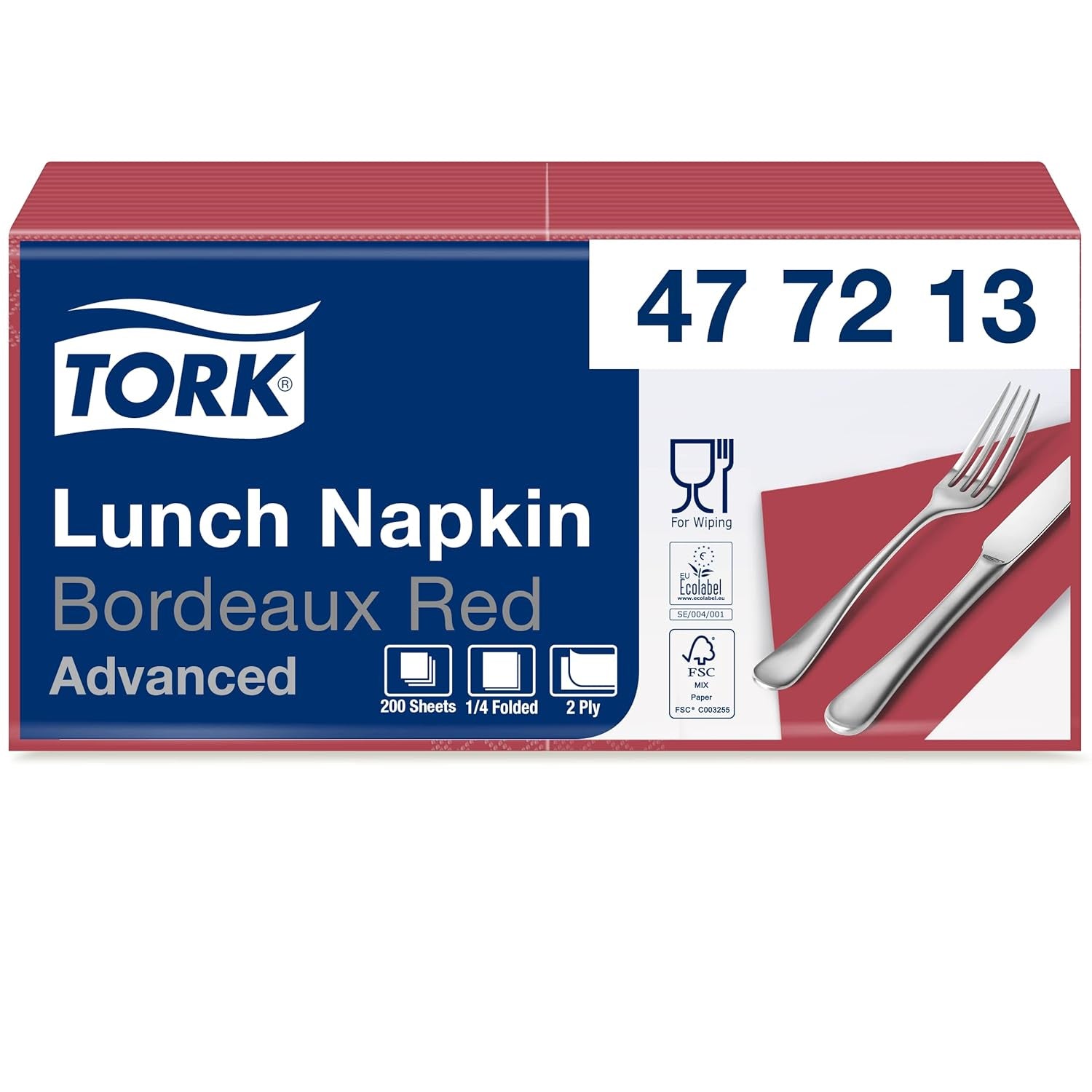 Tork 477840 Șervețele de prânz Lime / Șervețele din 2 straturi pentru mâncăruri mici sau gustări / Calitate avansată / 10 X 200 (2000) șervețele de hârtie / 32.6 X 33 Cm (L X l) / 1/4 pliere