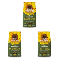 PASTASOLE, Penne Rigate ze 100% włoską semoliną z pszenicy durum i mąką z nasion słonecznika - 500g - Wysoka zawartość białka, niska zawartość węglowodanów, wysoka zawartość błonnika (opakowanie 3 szt.)