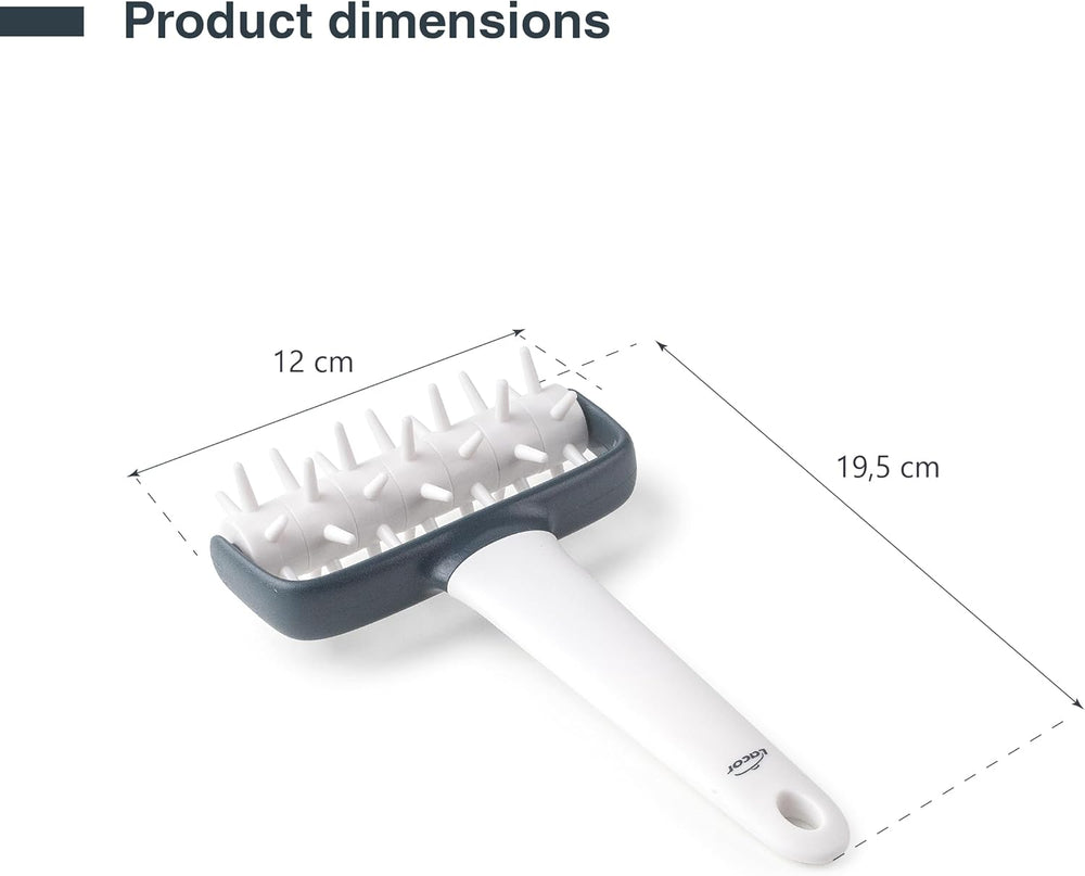 - 68802 - Küchenrollkissen, Tupfwalze, Nudelrolle, Verhindert Blasen im Teig, Ergonomischer Griff, 100% Abnehmbar, Spülmaschinenfest, Polipropylen, bez BPA, 12x19,5 cm