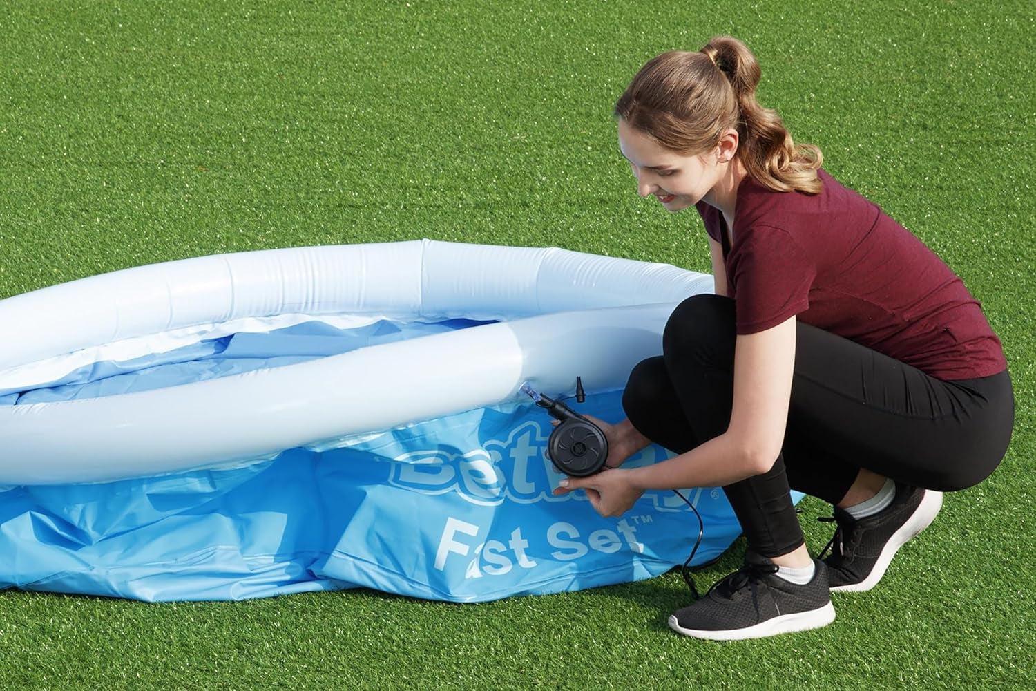 Piscină supraterană Bestway Fast Set fără pompă 305 x 66 cm, albastră, rotundă (57456)