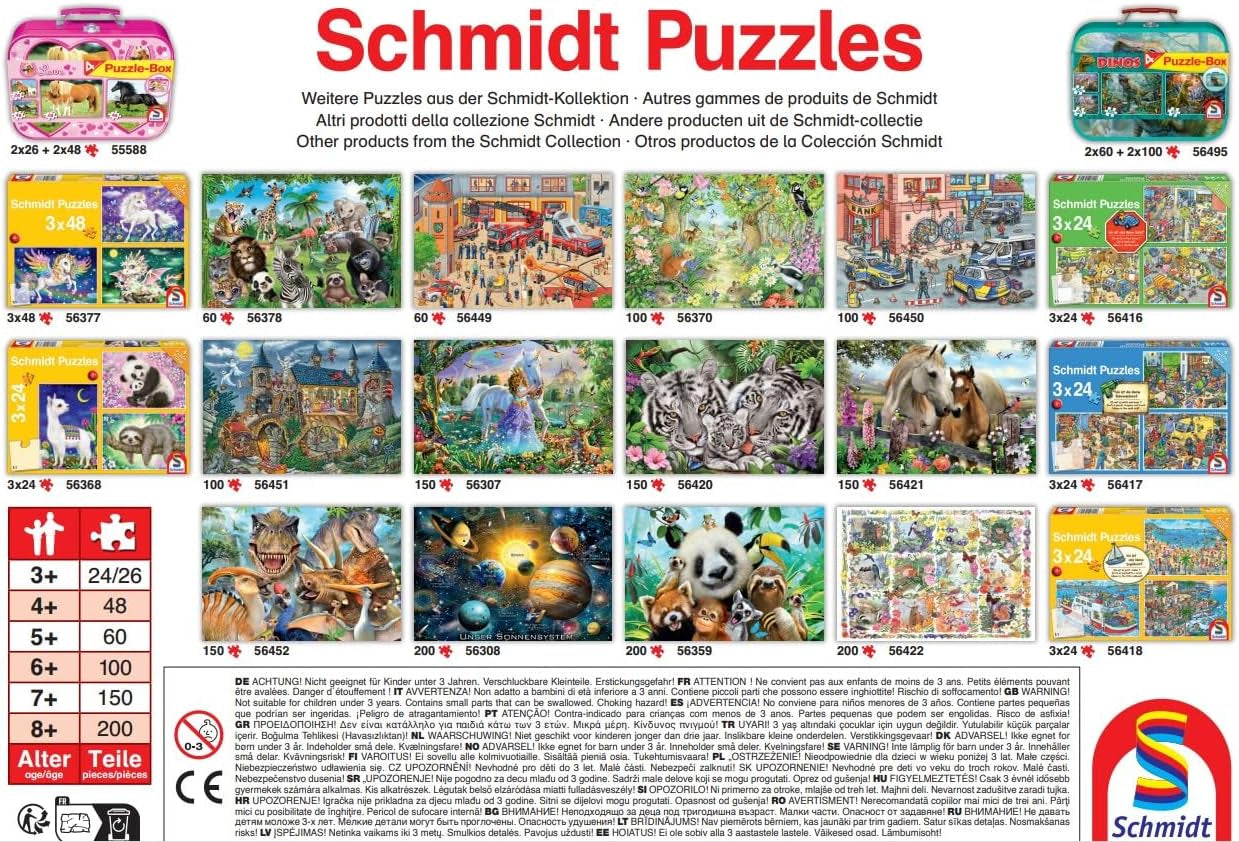 Schmidt Spiele 56216 Puzzle jigsaw pentru copii, 3X24 piese Puzzle Naty Shop