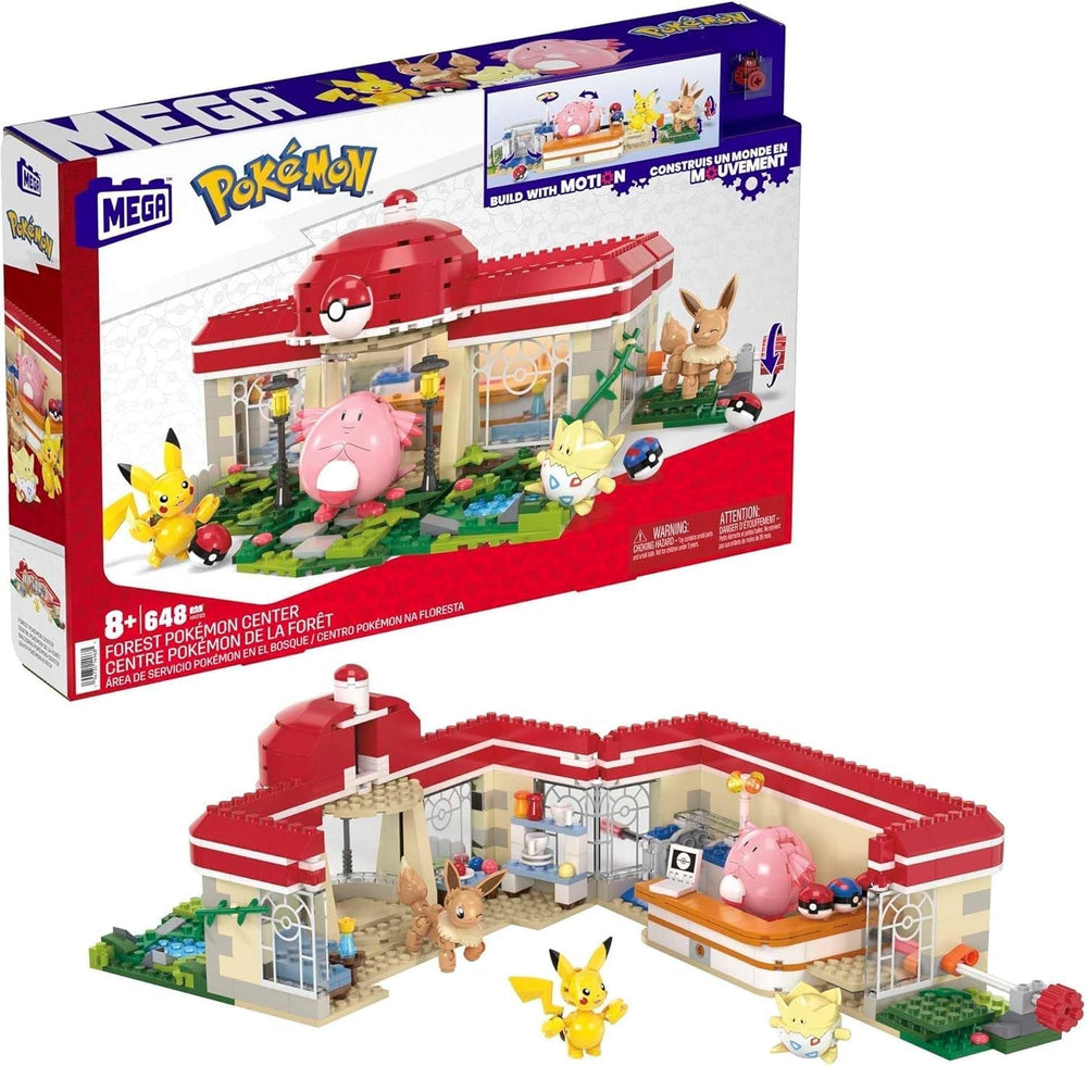 Zabawka do budowania figurek MEGA Pokémon, arena treningowa składająca się z 1101 elementów, gra walki i 5 ruchomych figurek dla dzieci, figurki HWR82 Zestaw konstrukcyjny Naty Shop
