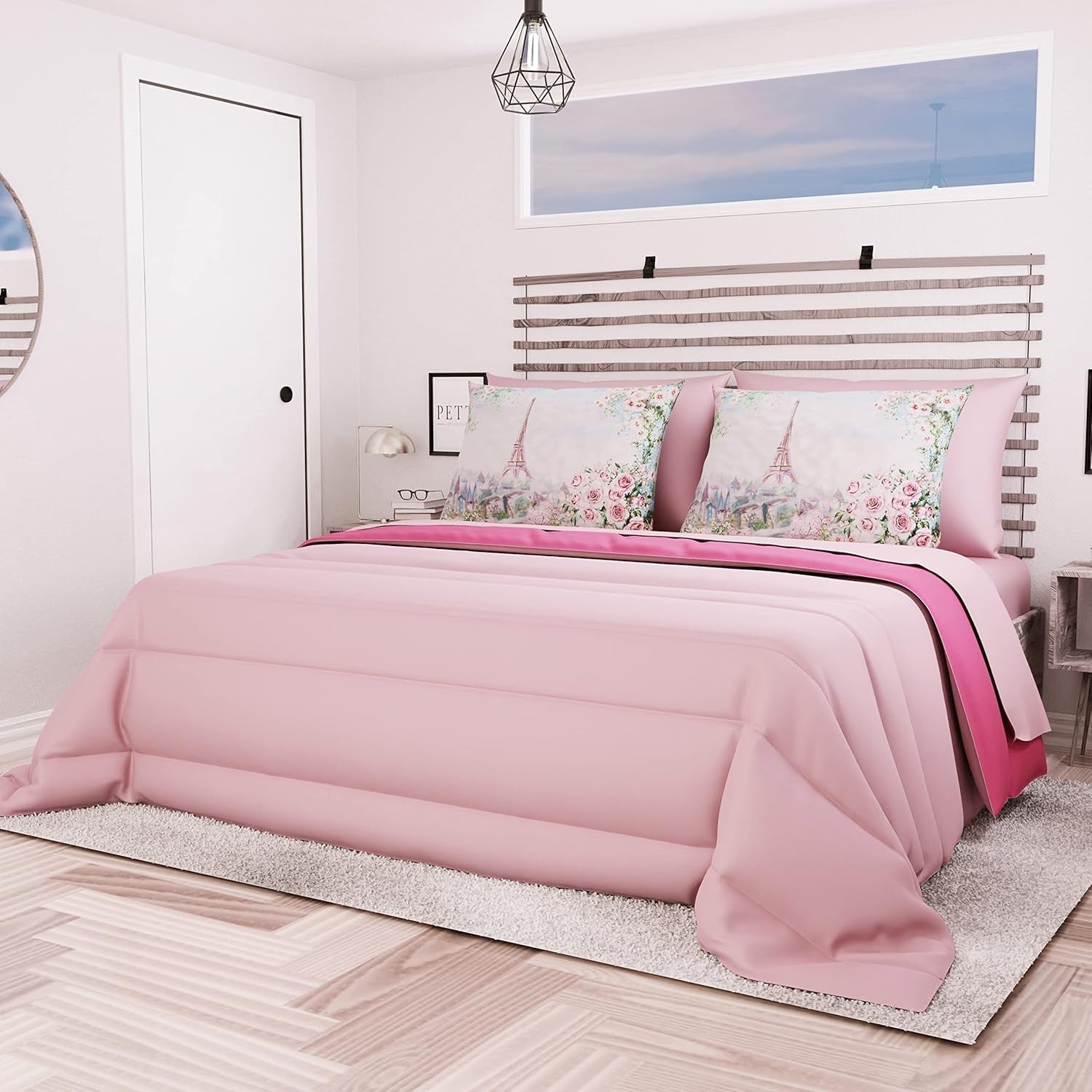 PETTI Artigiani Italiani - Koc zimowy na podwójne łóżko, maxi, monochromatyczny, dwustronny, biały, szary, 100% Made in Italy