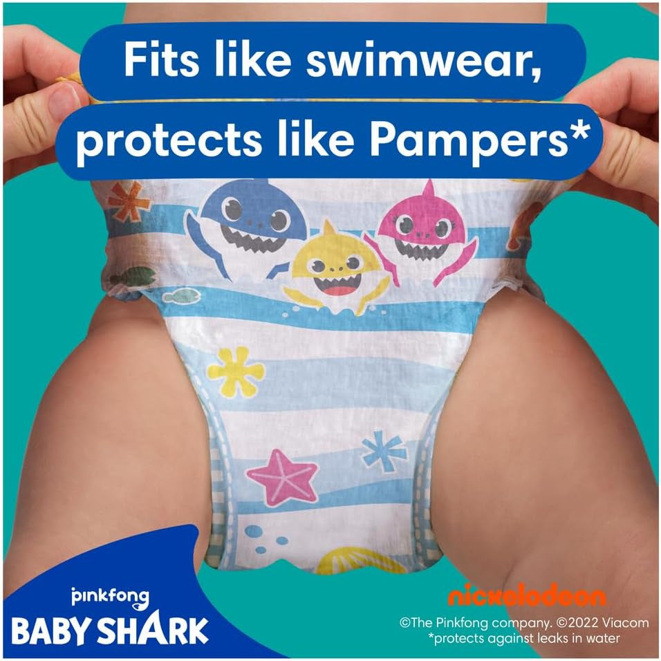 Pampers (stara wersja), Splashers Jednorazowe spodenki kąpielowe – Rozmiar 5/6 (14 kg+) – Pudełko zawierające 8 opakowań po 10 sztuk