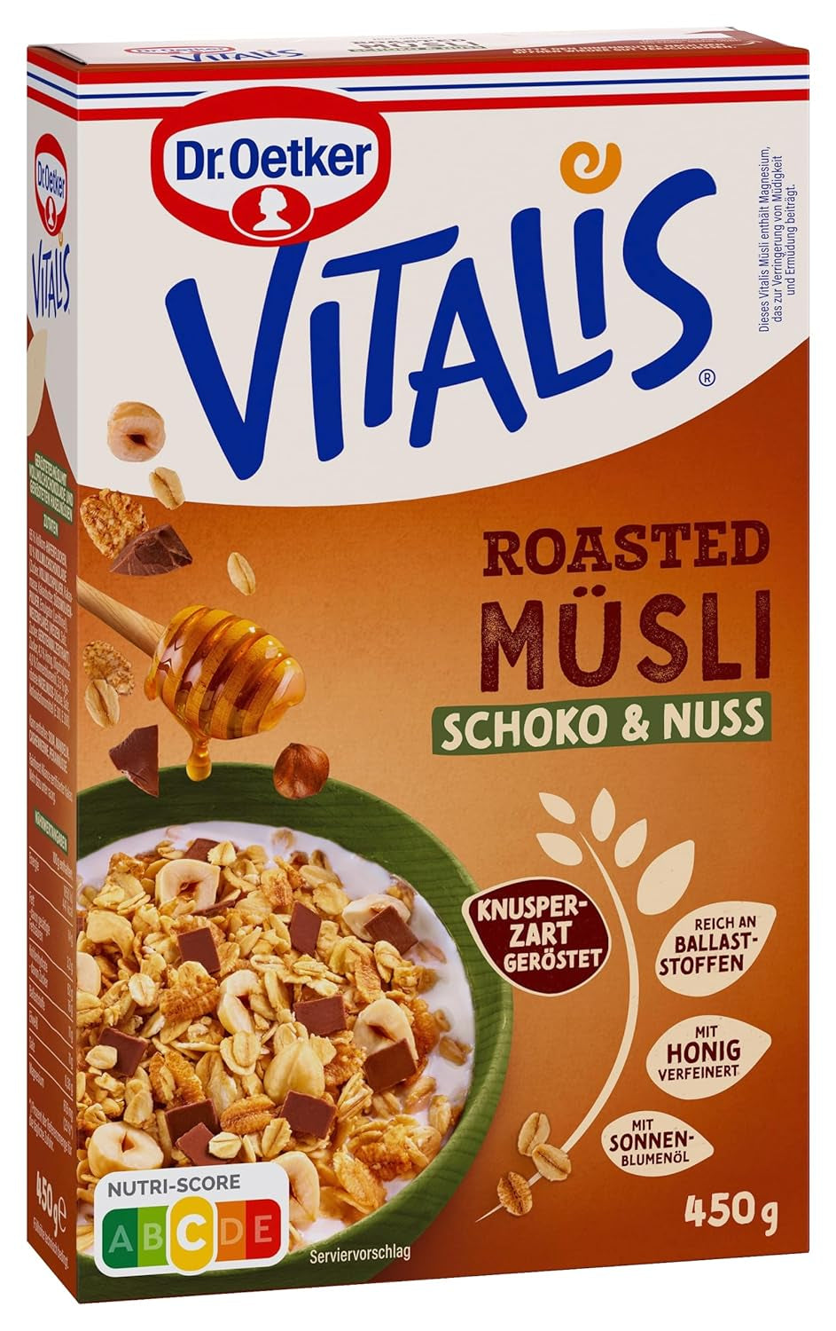 Dr. Oetker Vitalis Tostowe musli z żurawiną i pestkami dyni: Tostowe musli z suszoną żurawiną, opakowanie 8 sztuk (8 x 501g)