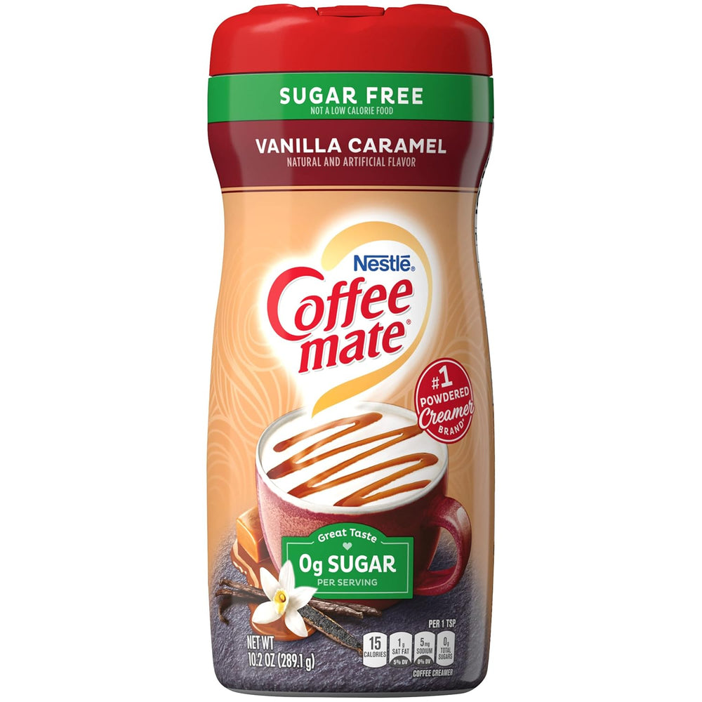 Coffee-Mate Karmel waniliowy, Bezcukrowa śmietanka do kawy w proszku, Kaffeesahne Pulver - Vanille Karamell - OHNE ZUCKER! z USA