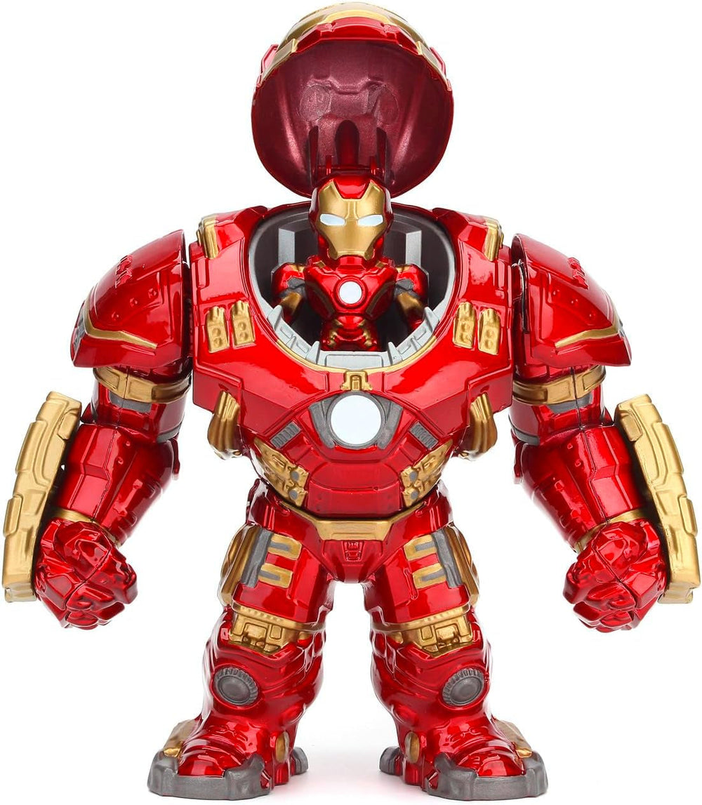 Jada Toys Marvel Figurka Hulkbuster i Ironman, otwarty i zamknięty hełm, figurki kolekcjonerskie, zestaw, odlew ciśnieniowy, czerwony, rozmiar: 6-calowe figurki Hulkbuster i 2-calowe figurki Ironman Naty Shop